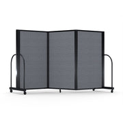 Screenflex Full Motion Divider, 5' x 8'7", Black Frame, Stone