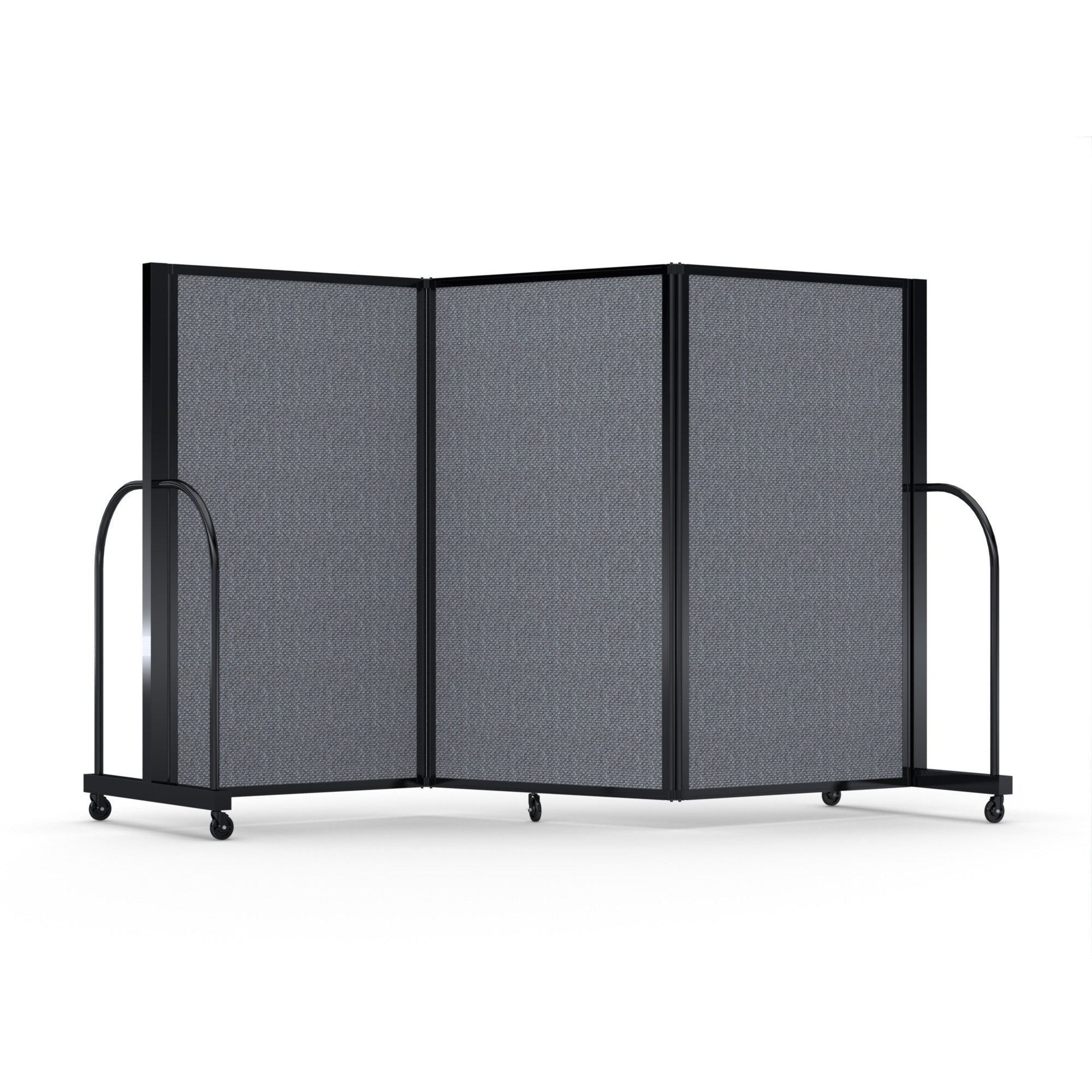 Screenflex Full Motion Divider, 5' x 8'7", Black Frame, Stone