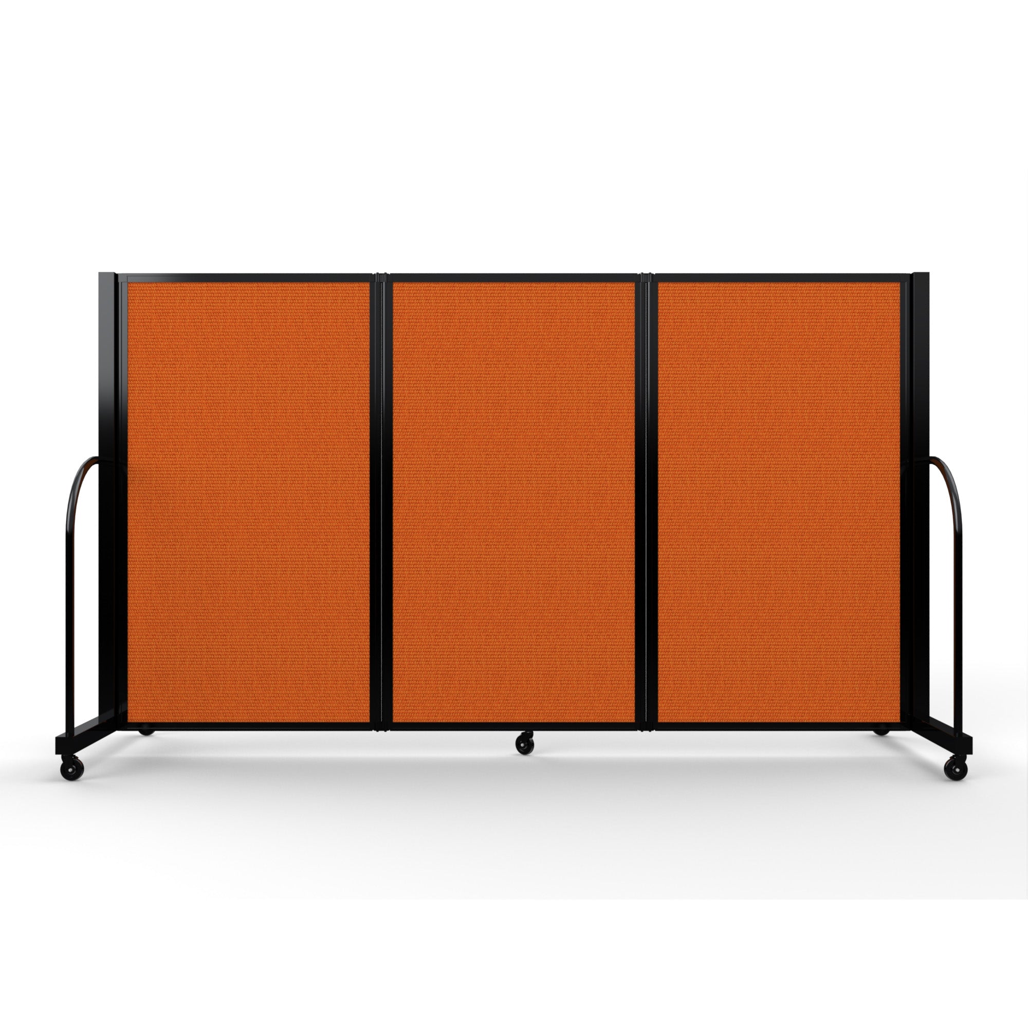 Screenflex Full Motion Divider, 5' x 8'7", Black Frame, Orange