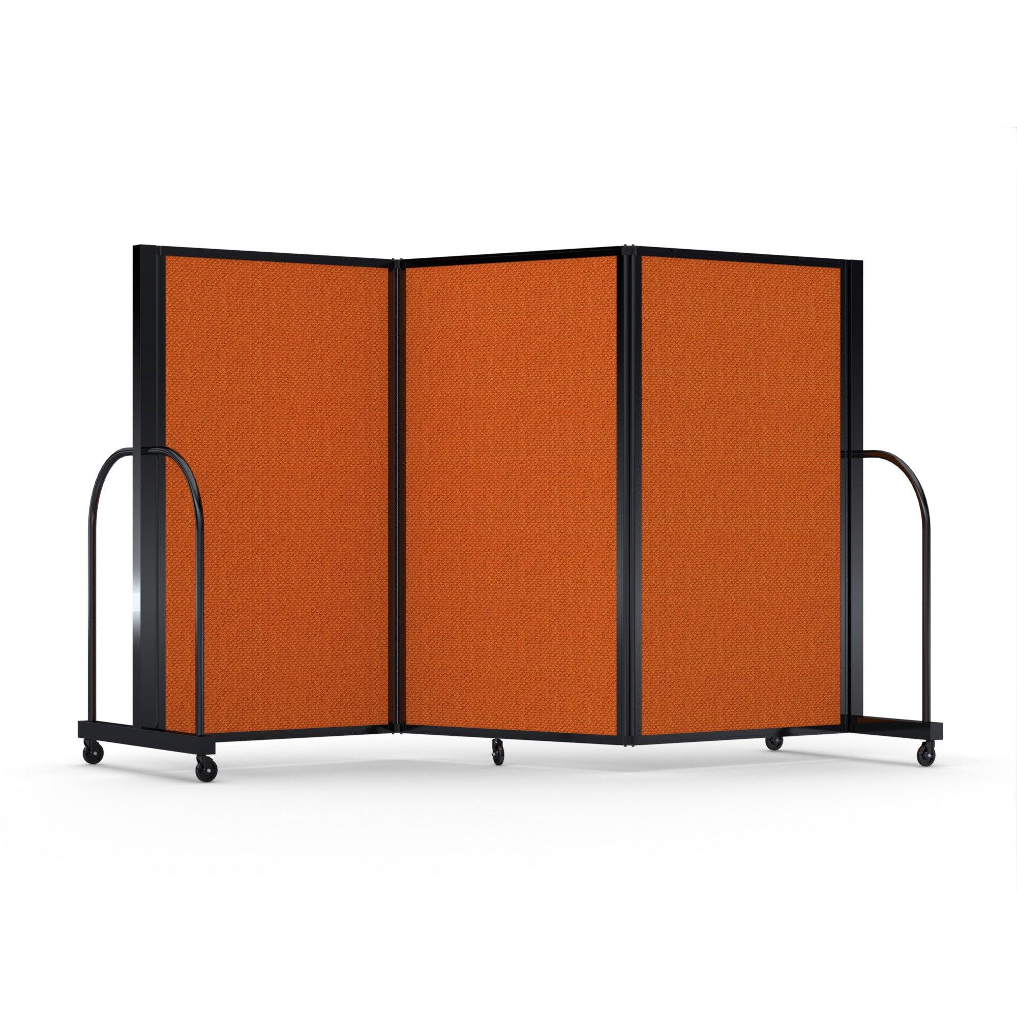 Screenflex Full Motion Divider, 5' x 8'7", Black Frame, Orange