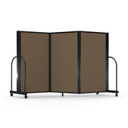 Screenflex Full Motion Divider, 5' x 8'7", Black Frame, Walnut