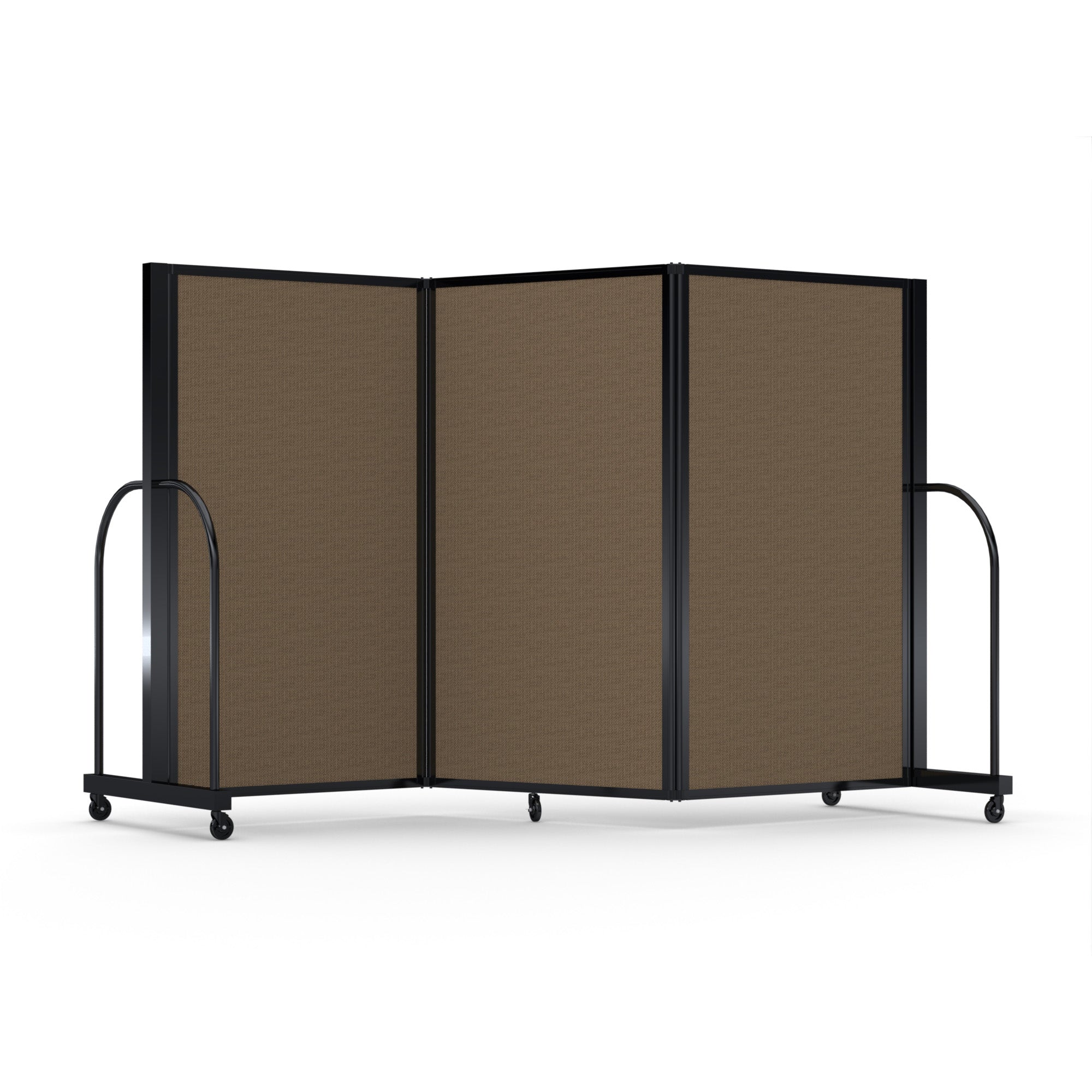 Screenflex Full Motion Divider, 5' x 8'7", Black Frame, Walnut