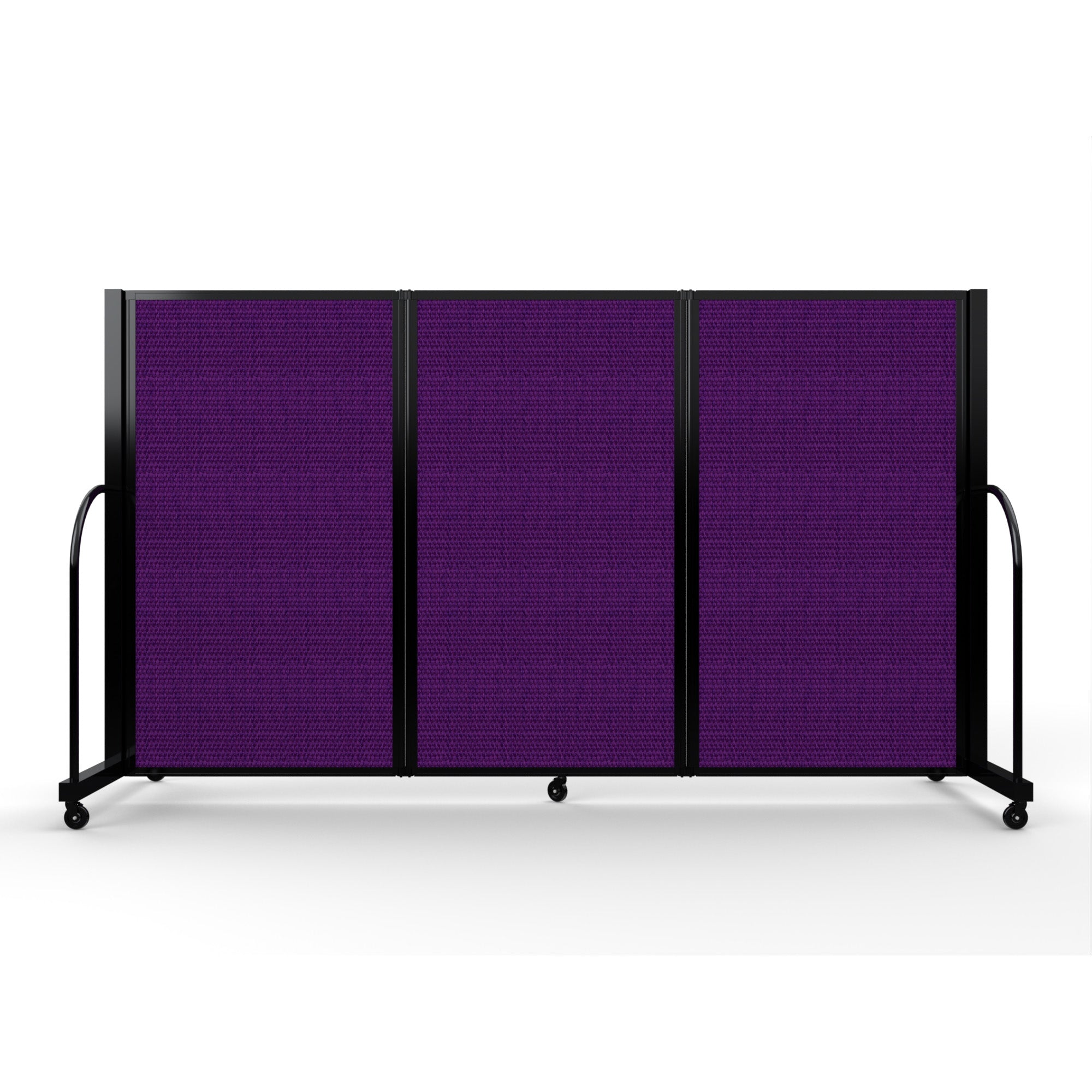 Screenflex Full Motion Divider, 5' x 8'7", Black Frame, Purple