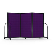 Screenflex Full Motion Divider, 5' x 8'7", Black Frame, Purple