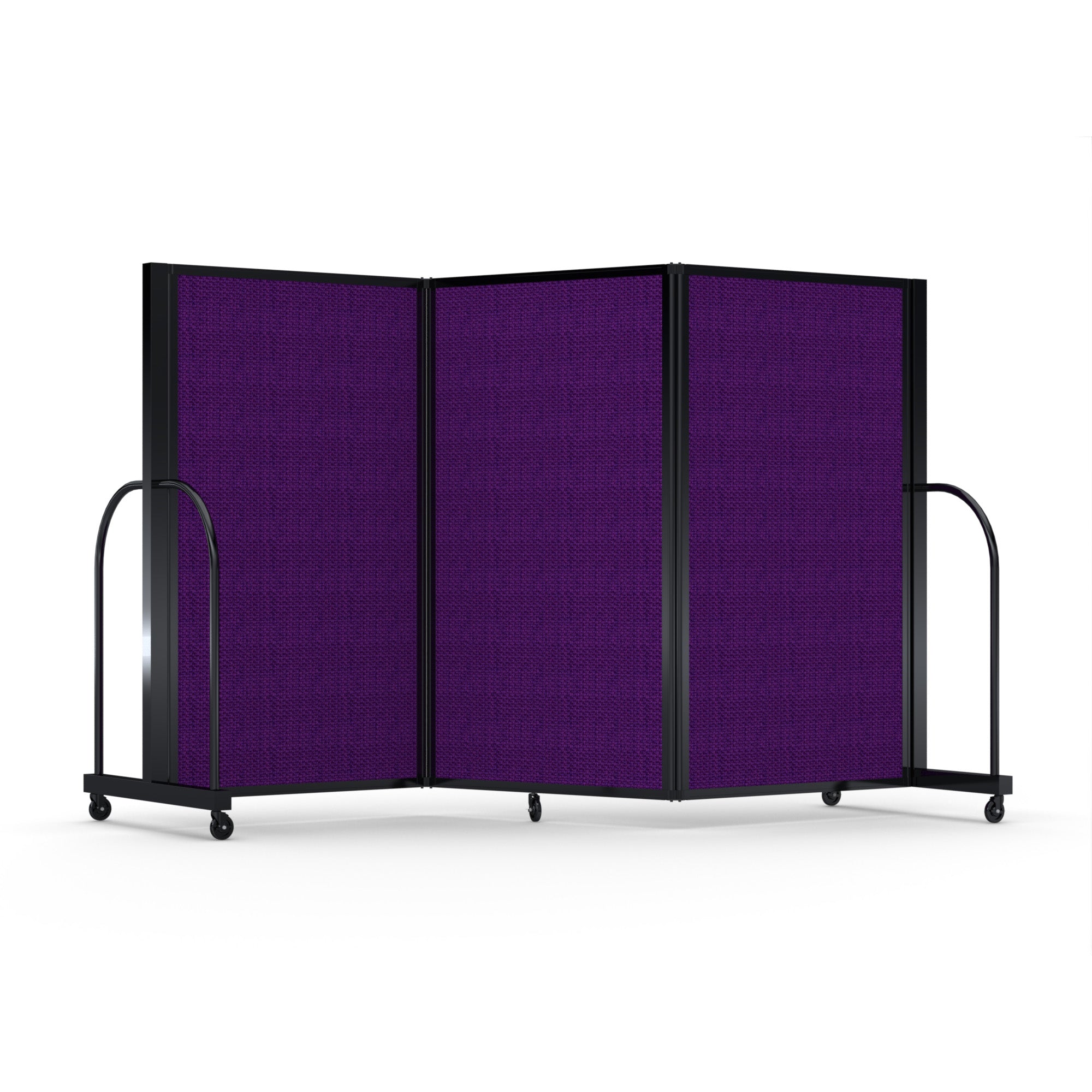 Screenflex Full Motion Divider, 5' x 8'7", Black Frame, Purple