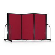 Screenflex Full Motion Divider, 5' x 8'7", Black Frame, Primary Red