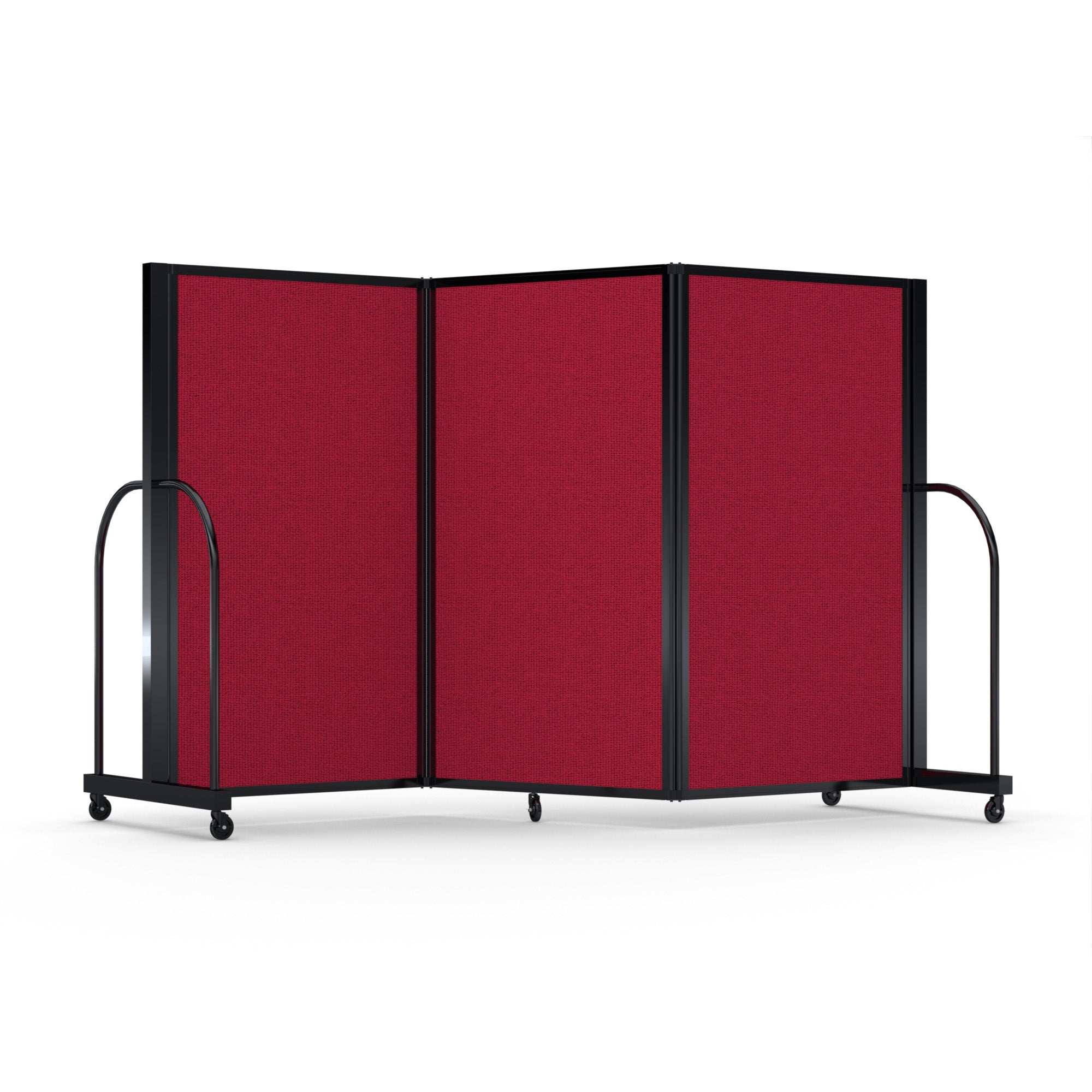 Screenflex Full Motion Divider, 5' x 8'7", Black Frame, Primary Red