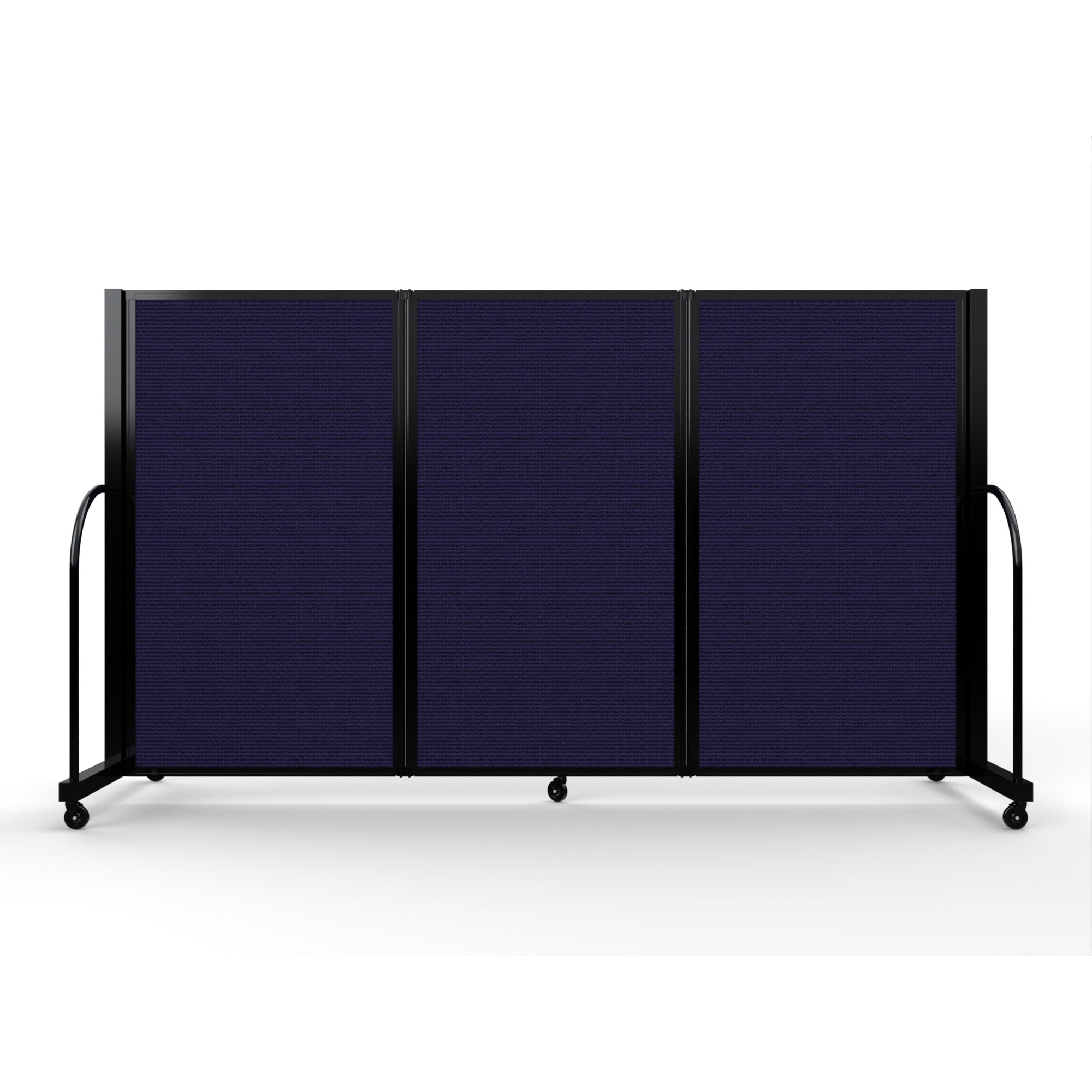 Screenflex Full Motion Divider, 5' x 8'7", Black Frame, Navy