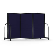 Screenflex Full Motion Divider, 5' x 8'7", Black Frame, Navy