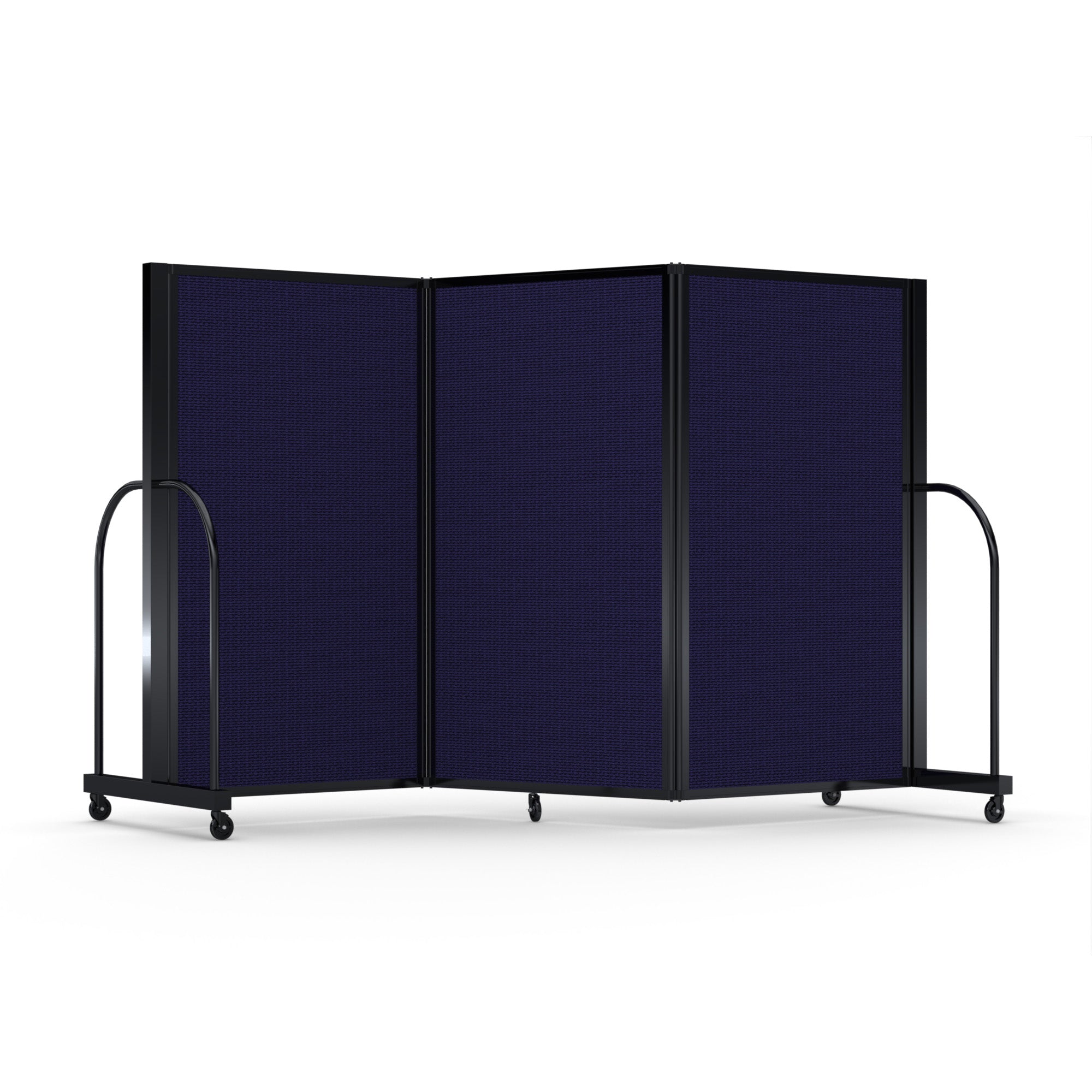 Screenflex Full Motion Divider, 5' x 8'7", Black Frame, Navy