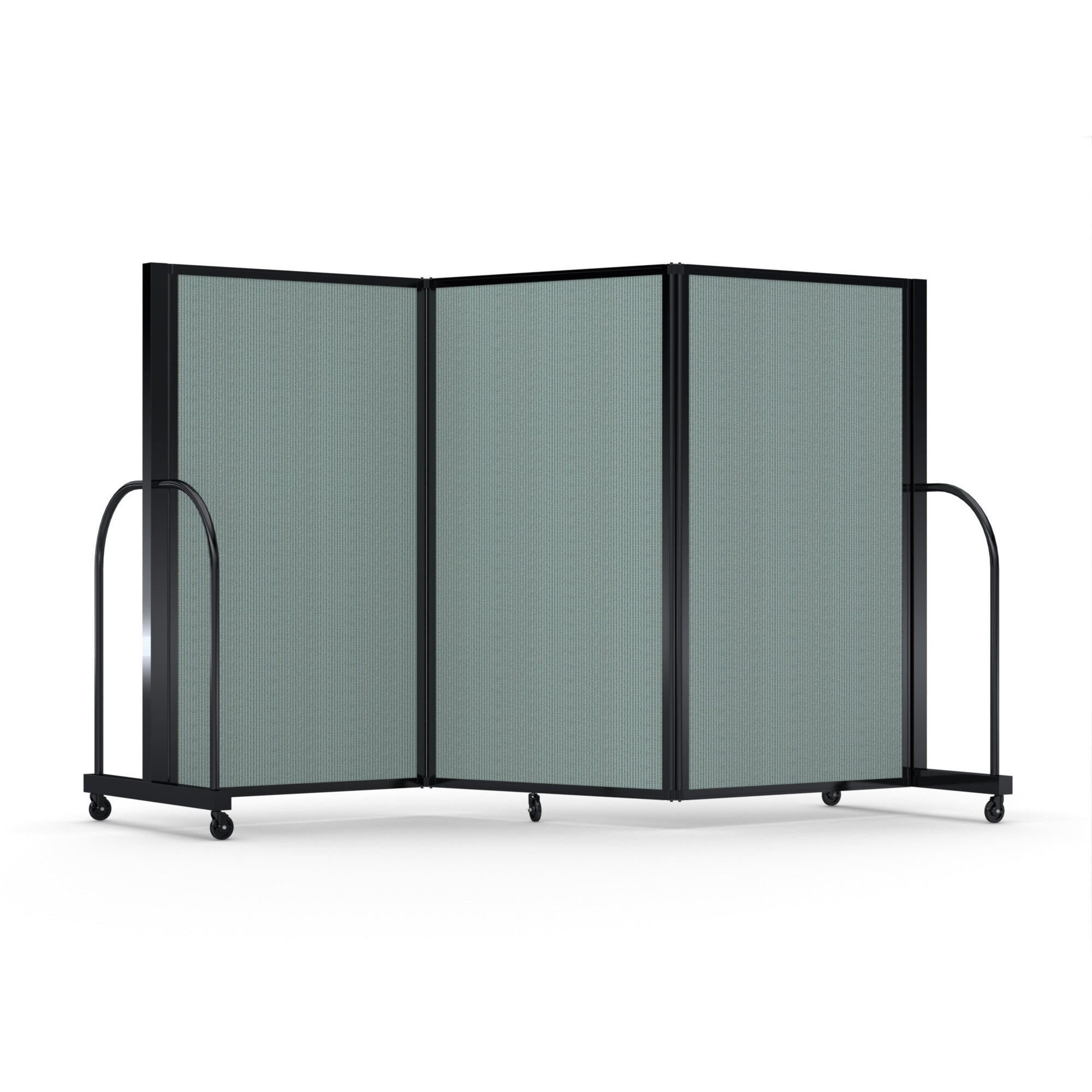 Screenflex Full Motion Divider, 5' x 8'7", Black Frame, Sea Green