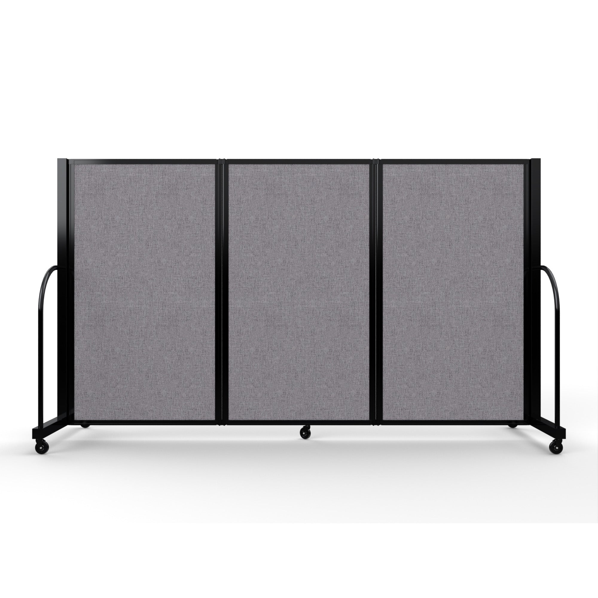 Screenflex Full Motion Divider, 5' x 8'7", Black Frame, Select Gray