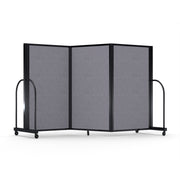 Screenflex Full Motion Divider, 5' x 8'7", Black Frame, Select Gray