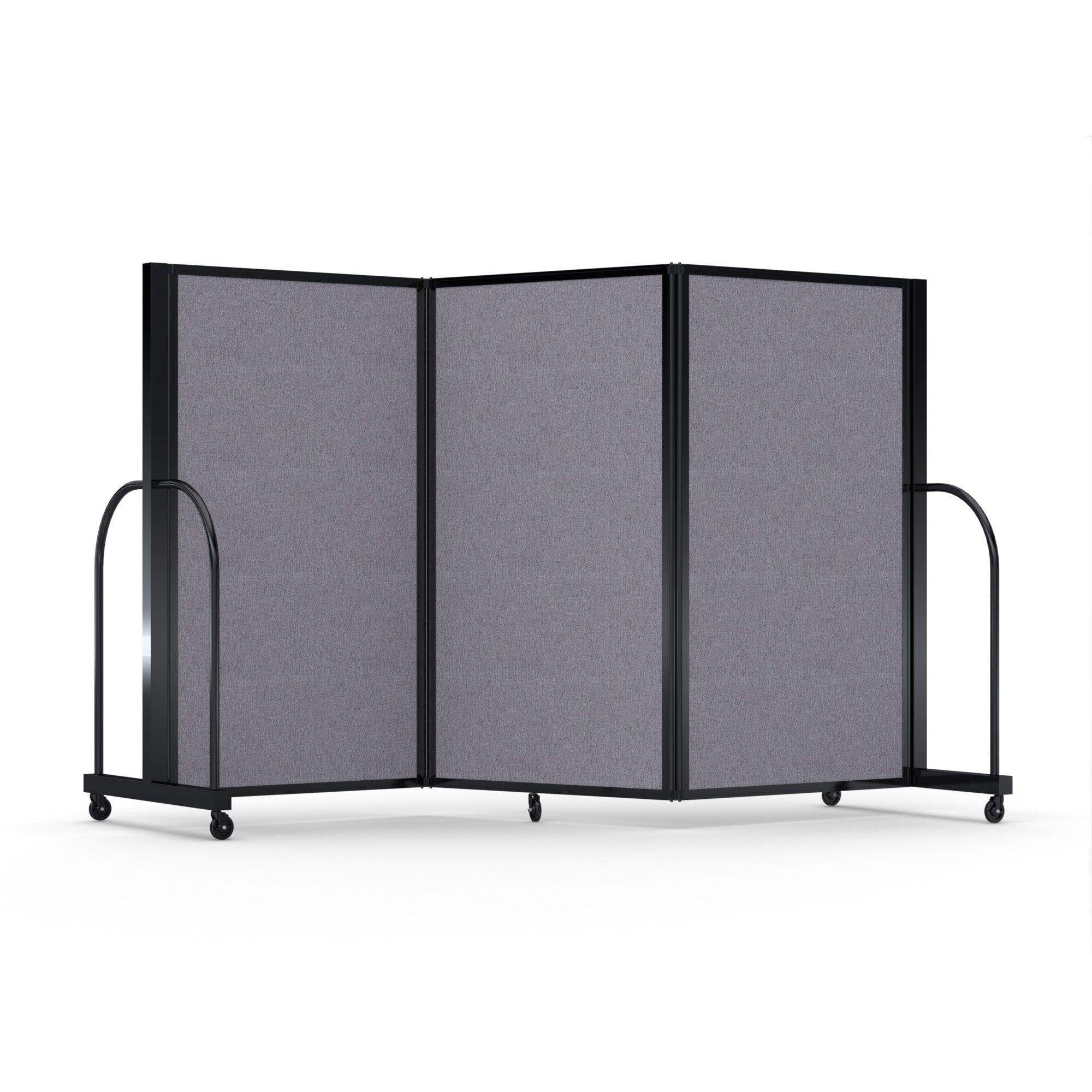 Screenflex Full Motion Divider, 5' x 8'7", Black Frame, Select Gray