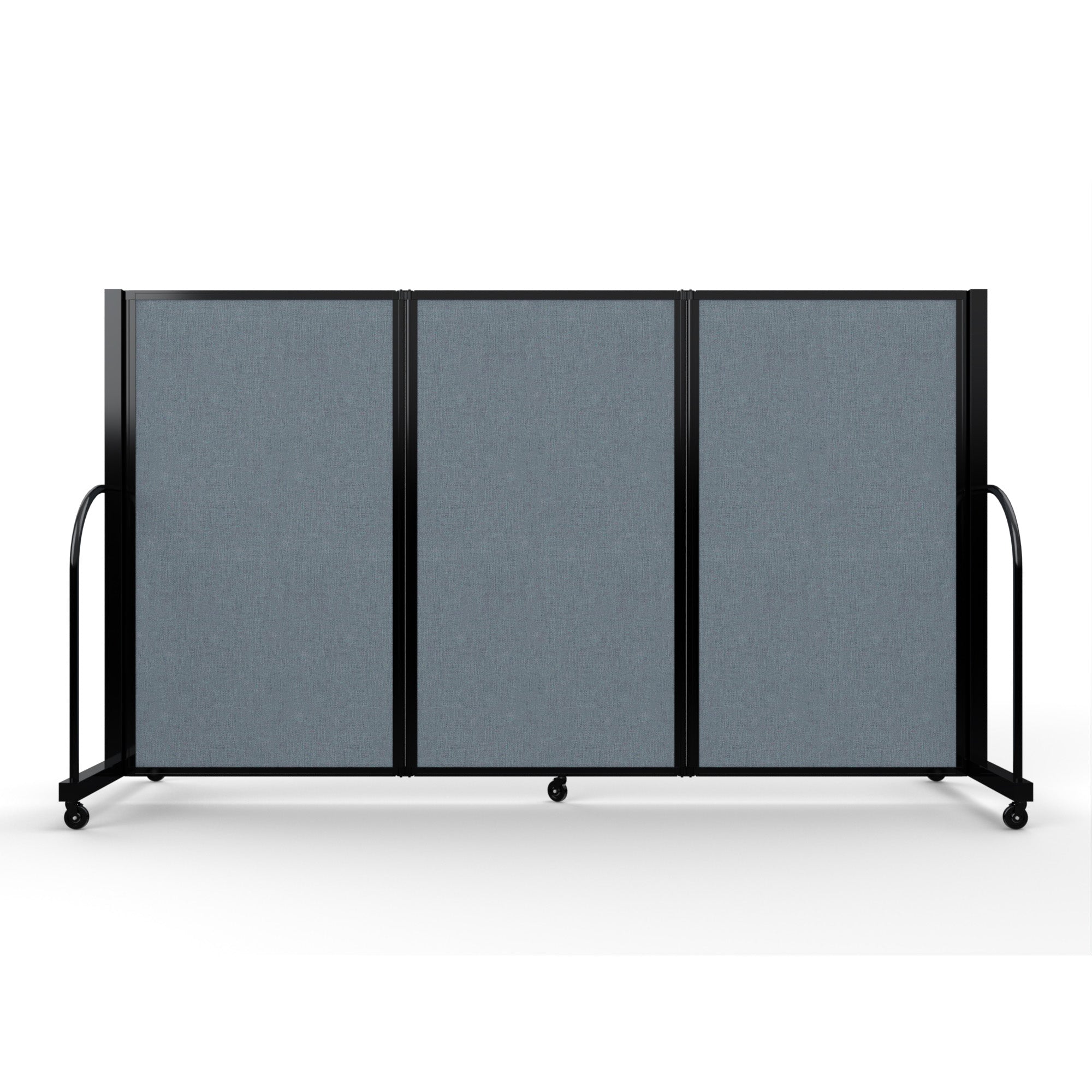 Screenflex Full Motion Divider, 5' x 8'7", Black Frame, Summer Blue