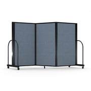 Screenflex Full Motion Divider, 5' x 8'7", Black Frame, Summer Blue
