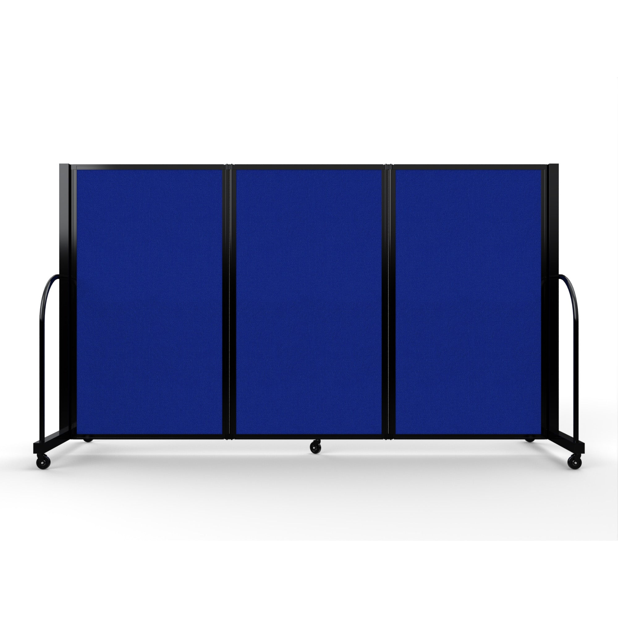 Screenflex Full Motion Divider, 5' x 8'7", Black Frame, Royal Blue