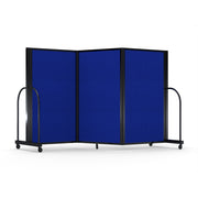 Screenflex Full Motion Divider, 5' x 8'7", Black Frame, Royal Blue