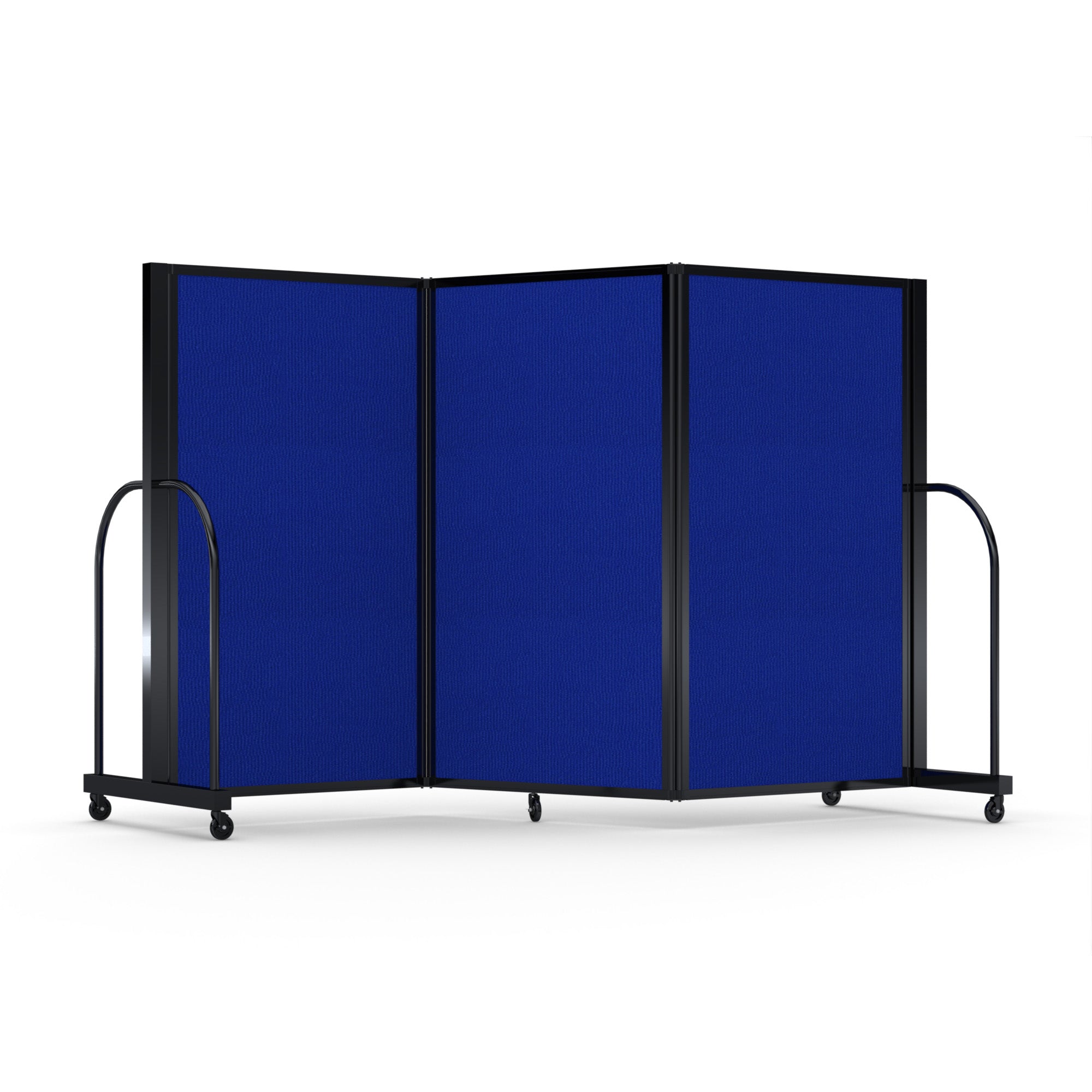 Screenflex Full Motion Divider, 5' x 8'7", Black Frame, Royal Blue