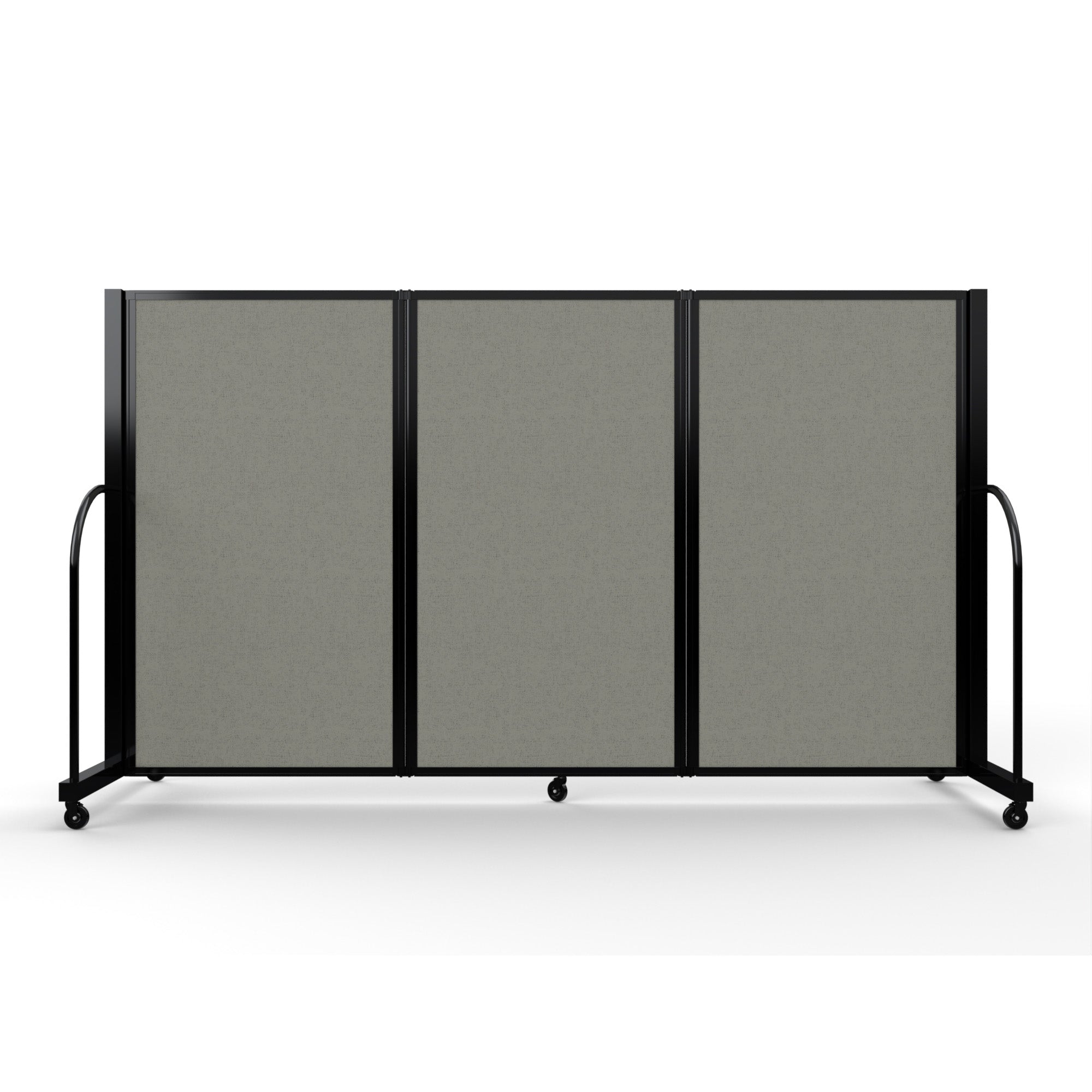 Screenflex Full Motion Divider, 5' x 8'7", Black Frame, Gray Smoke