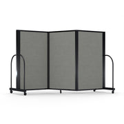 Screenflex Full Motion Divider, 5' x 8'7", Black Frame, Gray Smoke