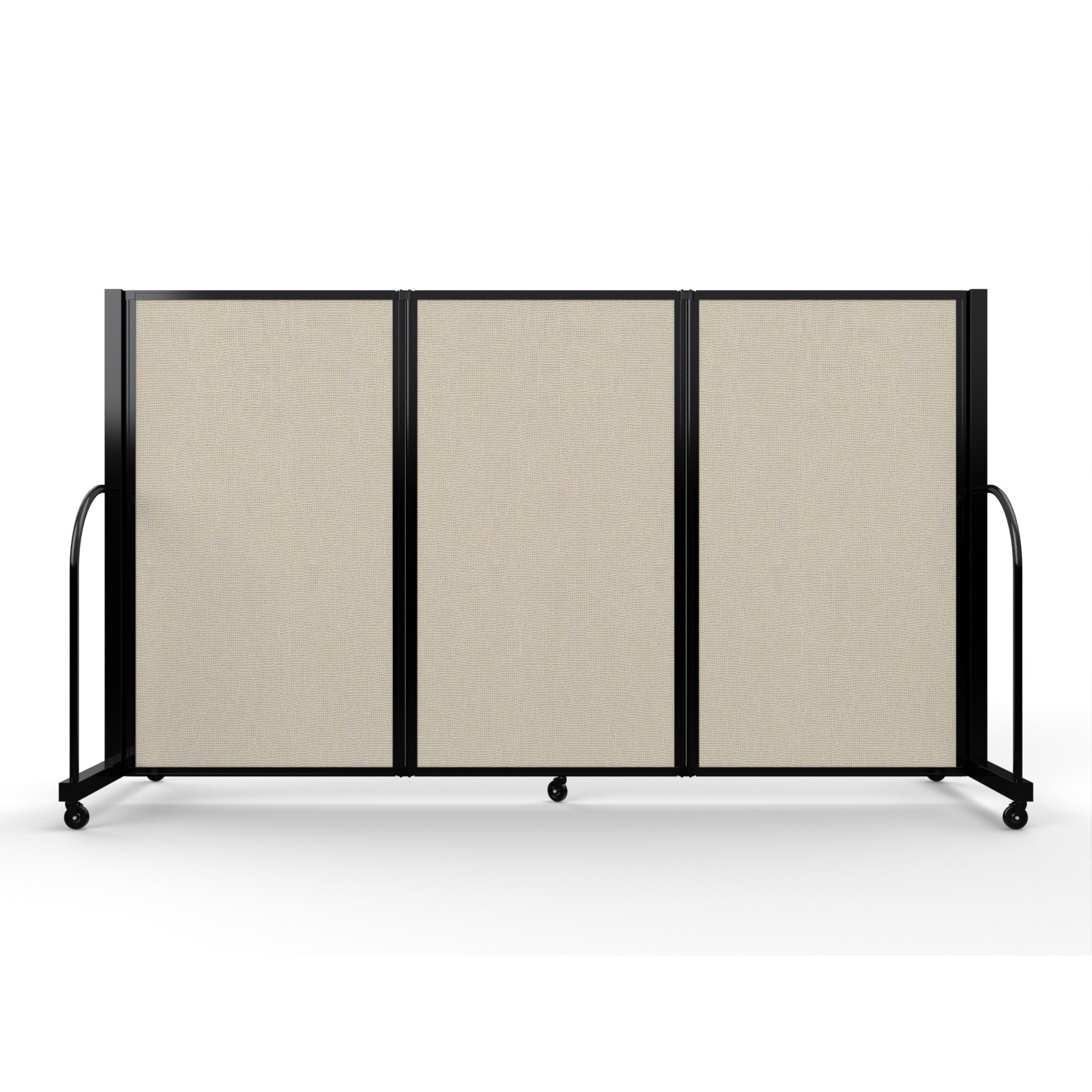 Screenflex Full Motion Divider, 5' x 8'7", Black Frame, Sand