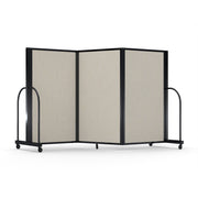 Screenflex Full Motion Divider, 5' x 8'7", Black Frame, Sand