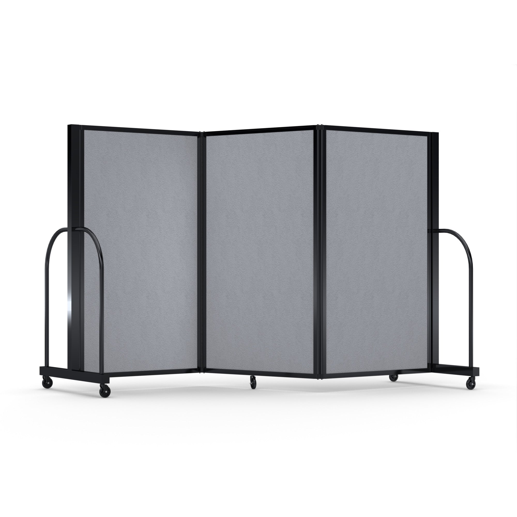 Screenflex Full Motion Divider, 5' x 8'7", Black Frame, Granite Vinyl