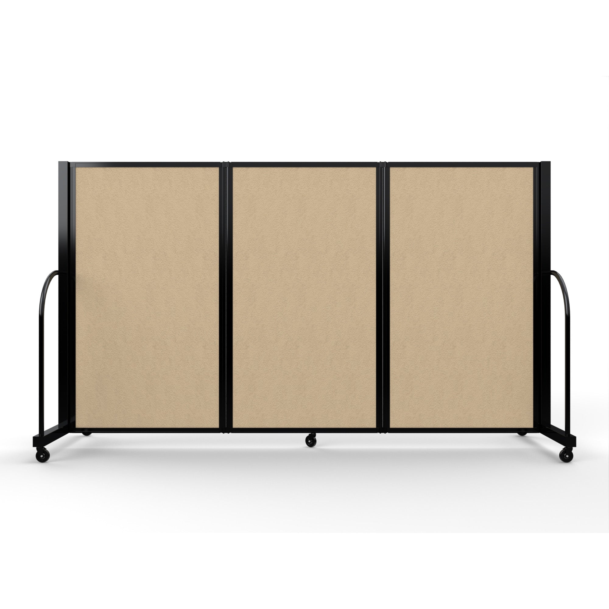 Screenflex Full Motion Divider, 5' x 8'7", Black Frame, Sandalwood Vinyl