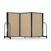 Screenflex Full Motion Divider, 5' x 8'7", Black Frame, Sandalwood Vinyl