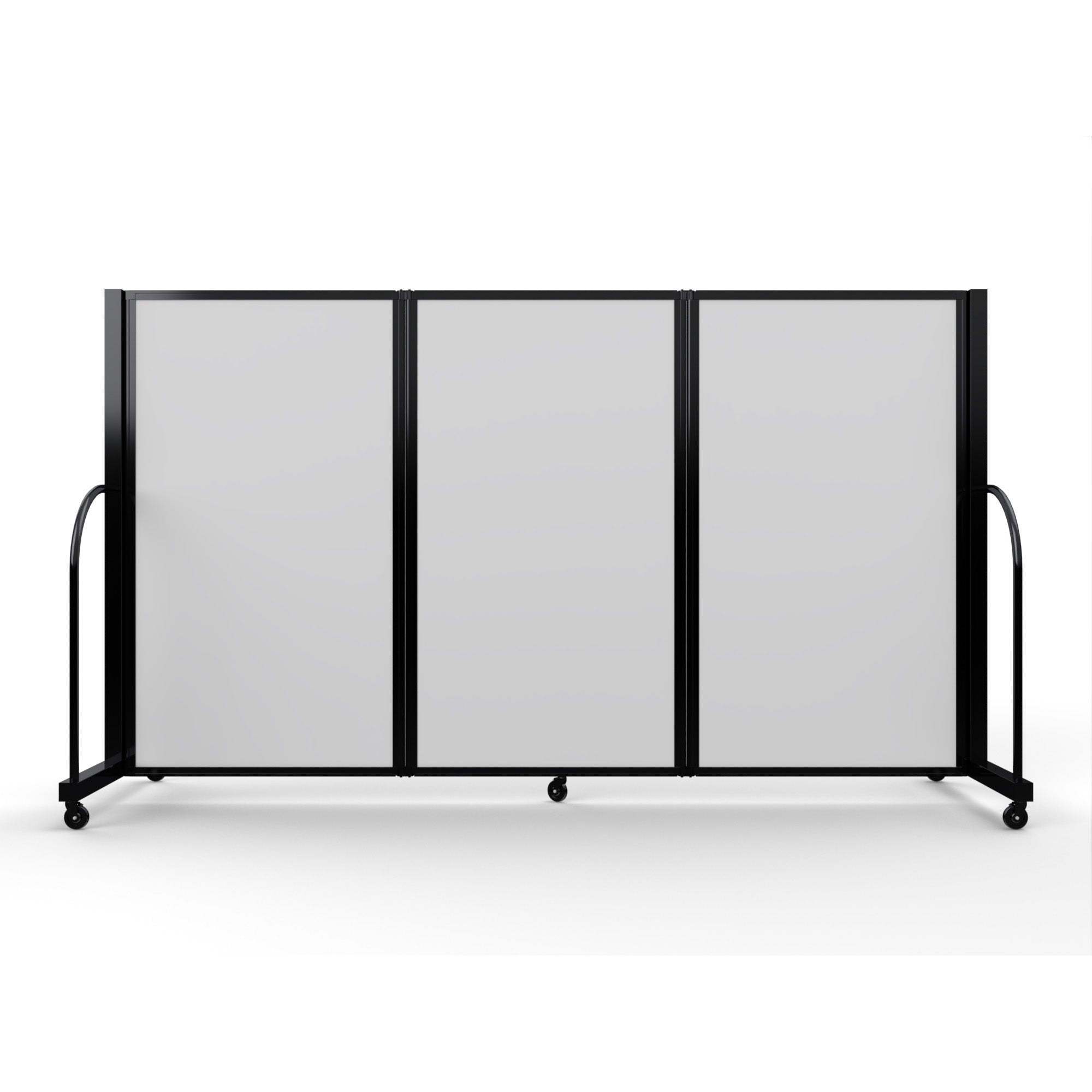 Screenflex Full Motion Divider, 5' x 8'7", Black Frame, Ice Vinyl