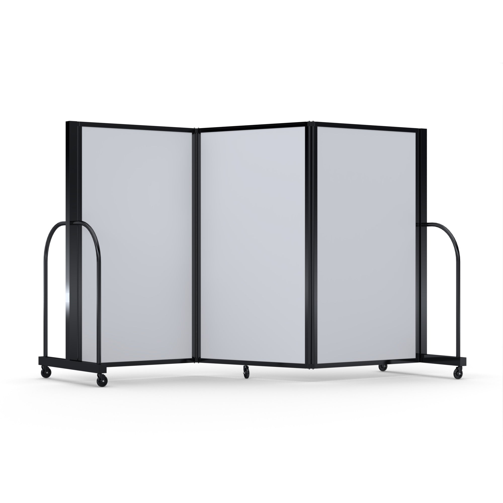 Screenflex Full Motion Divider, 5' x 8'7", Black Frame, Ice Vinyl