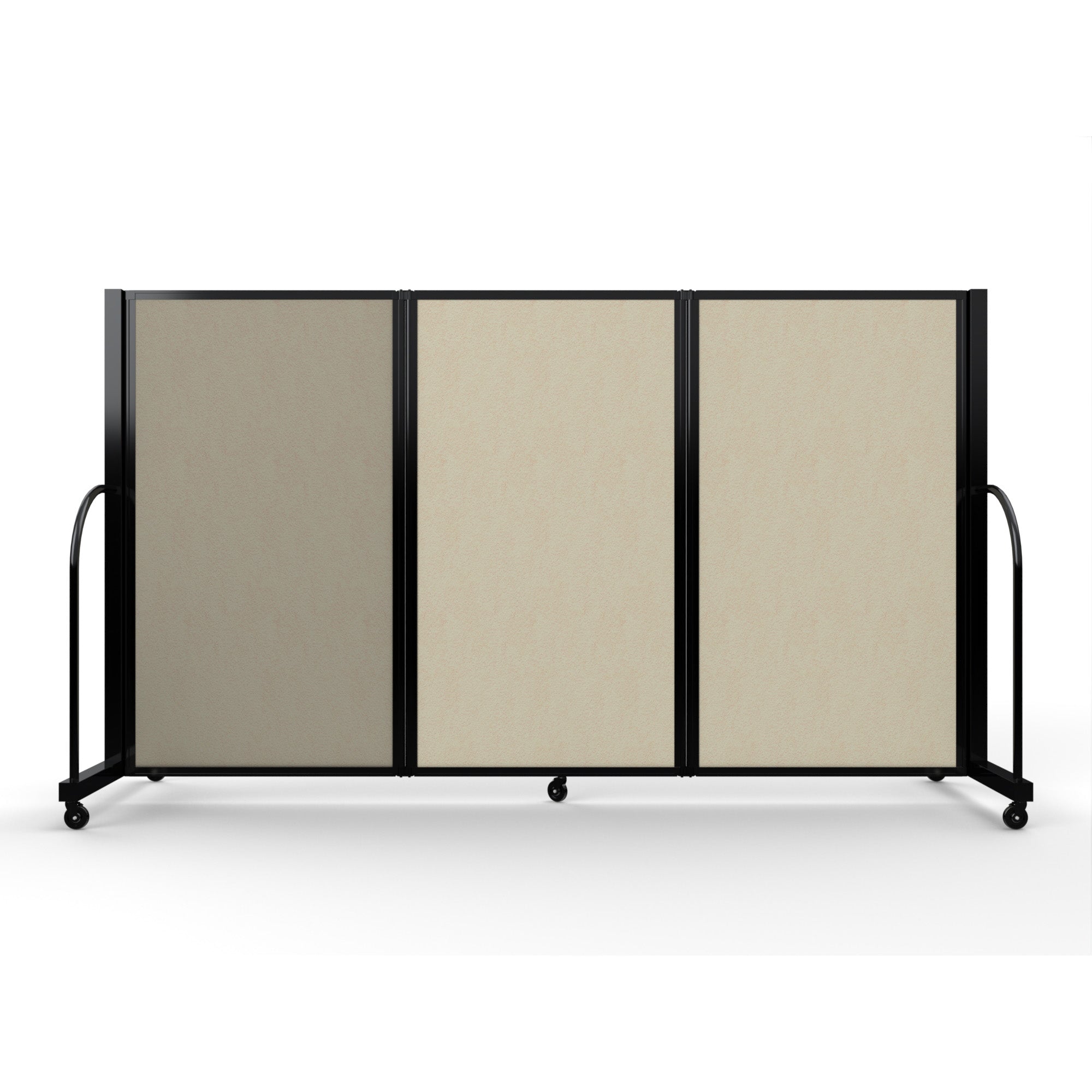 Screenflex Full Motion Divider, 5' x 8'7", Black Frame, Hazelnut Vinyl