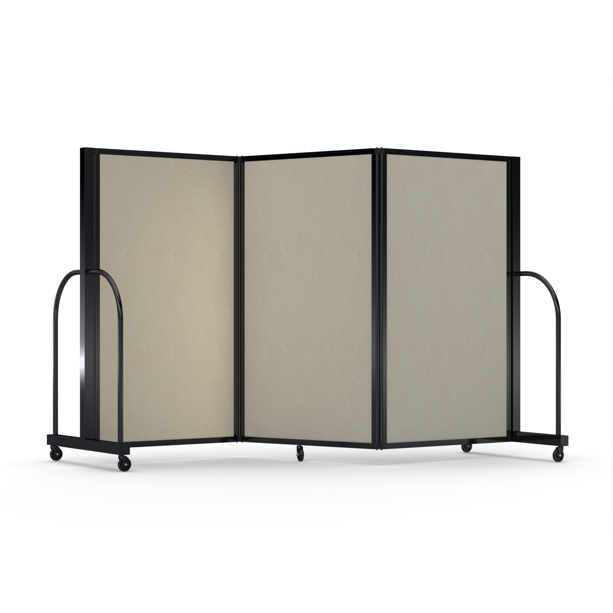 Screenflex Full Motion Divider, 5' x 8'7", Black Frame, Hazelnut Vinyl