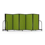 Screenflex Full Motion Divider, 5' x 14'1", Black Frame, Apple Green