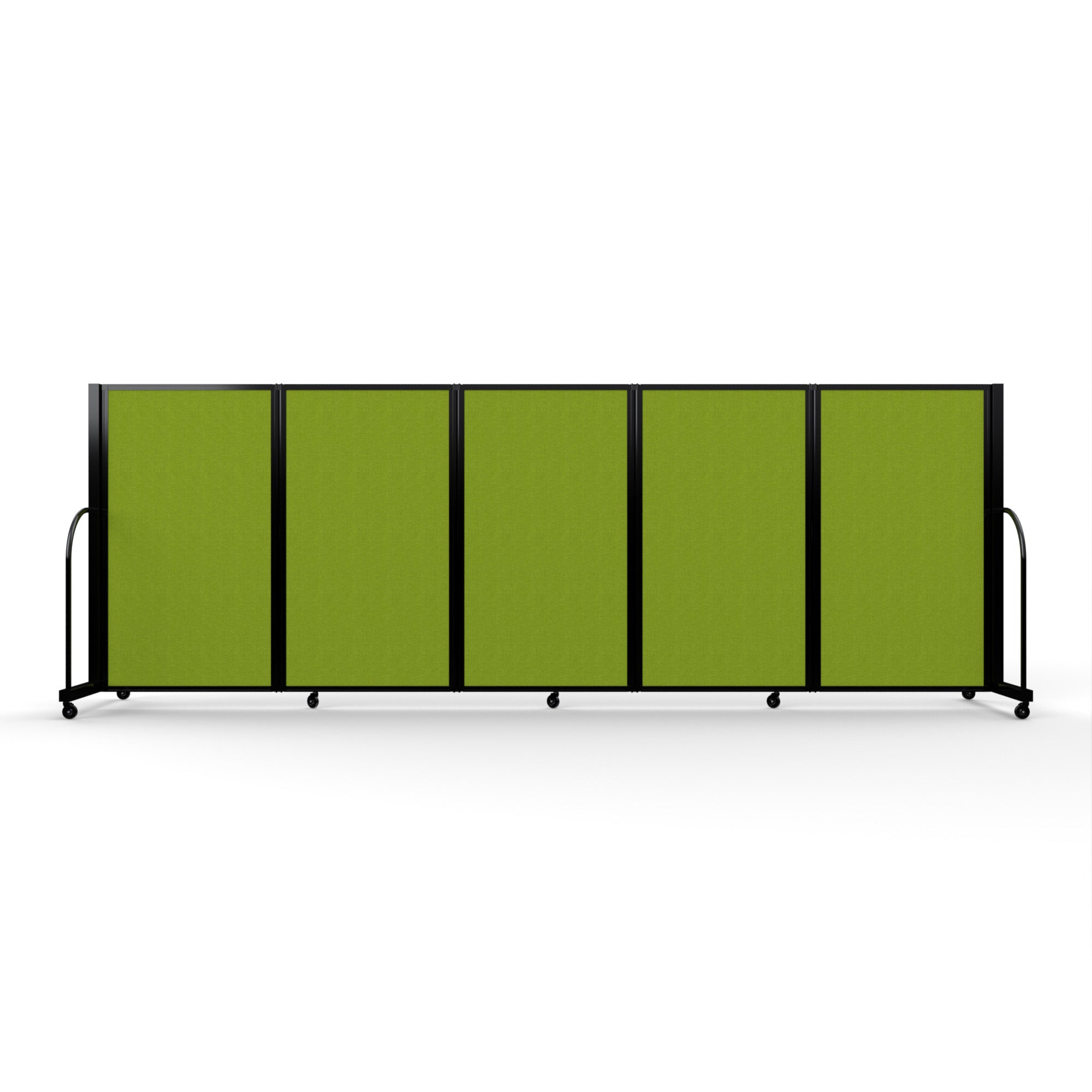 Screenflex Full Motion Divider, 5' x 14'1", Black Frame, Apple Green