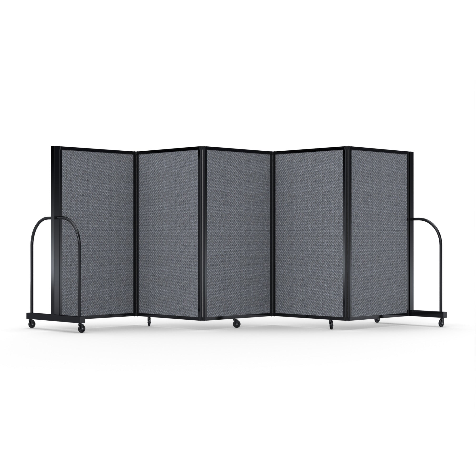 Screenflex Full Motion Divider, 5' x 14'1", Black Frame, Stone