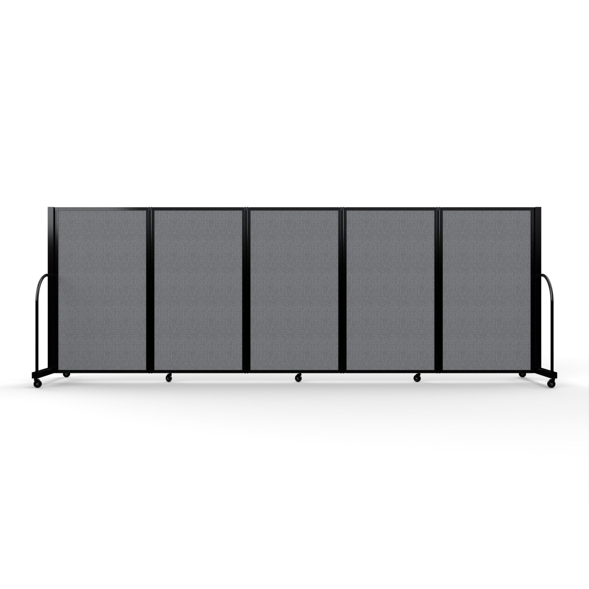 Screenflex Full Motion Divider, 5' x 14'1", Black Frame, Stone