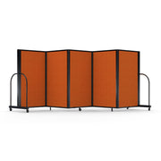 Screenflex Full Motion Divider, 5' x 14'1", Black Frame, Orange