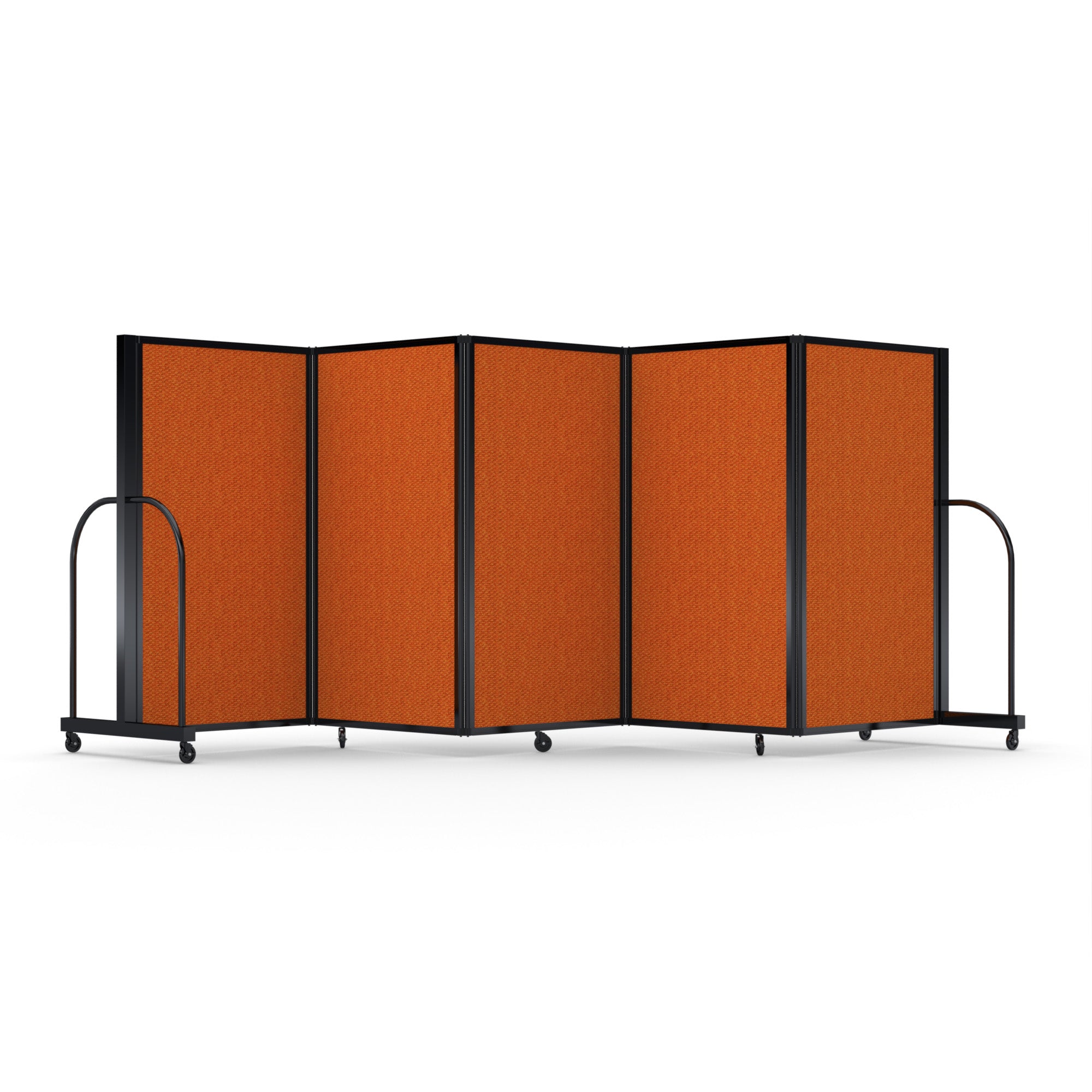 Screenflex Full Motion Divider, 5' x 14'1", Black Frame, Orange