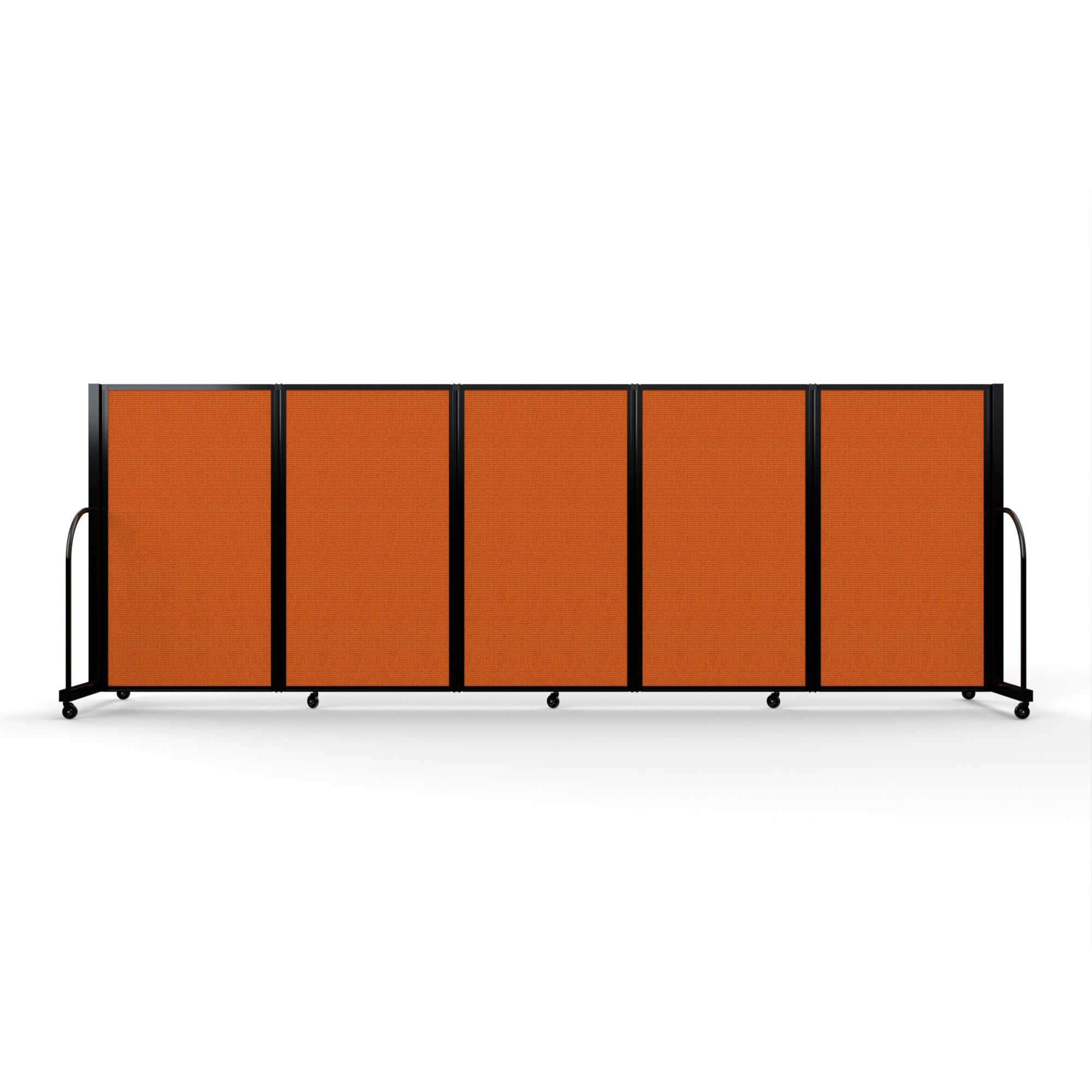 Screenflex Full Motion Divider, 5' x 14'1", Black Frame, Orange