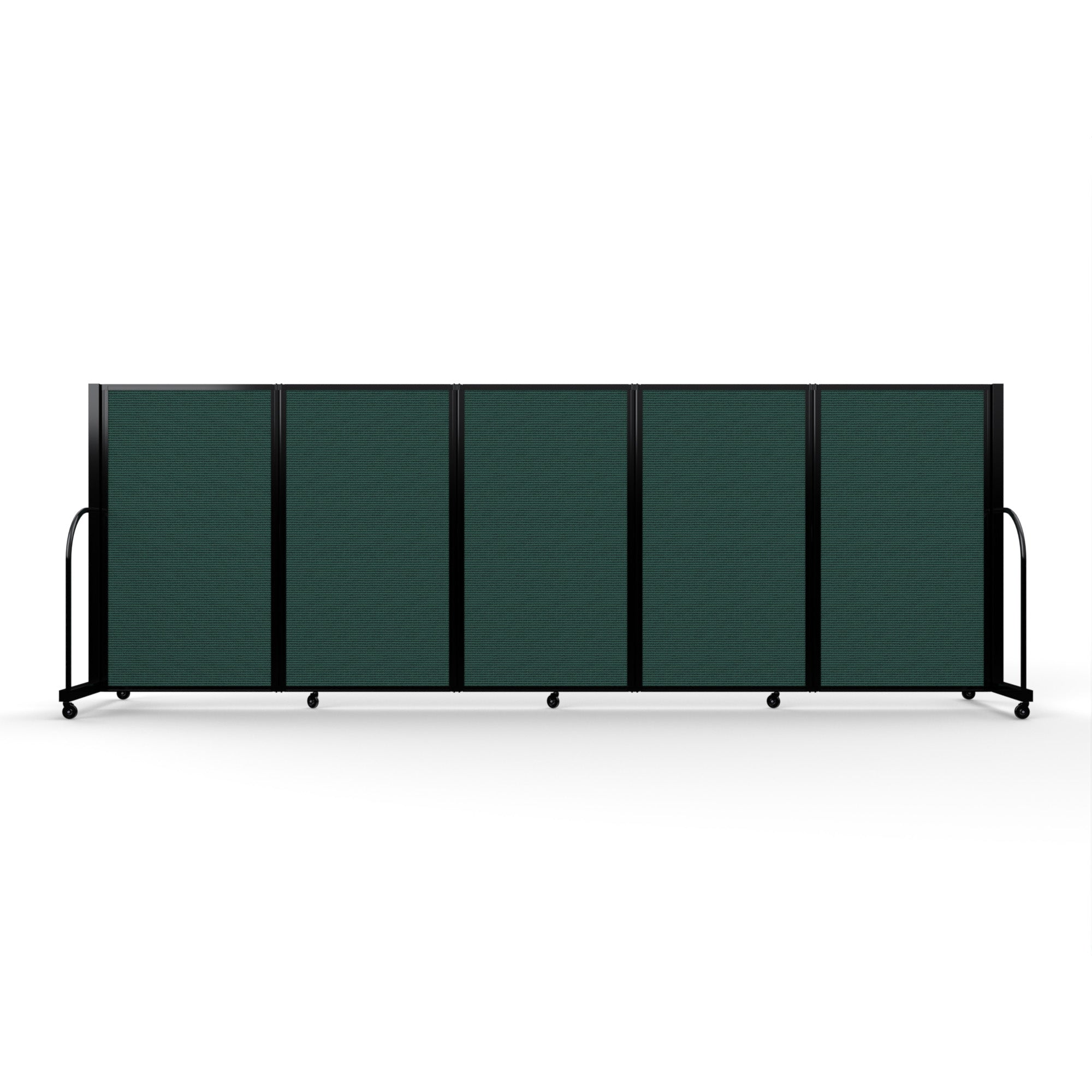 Screenflex Full Motion Divider, 5' x 14'1", Black Frame, Mallard