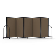 Screenflex Full Motion Divider, 5' x 14'1", Black Frame, Walnut