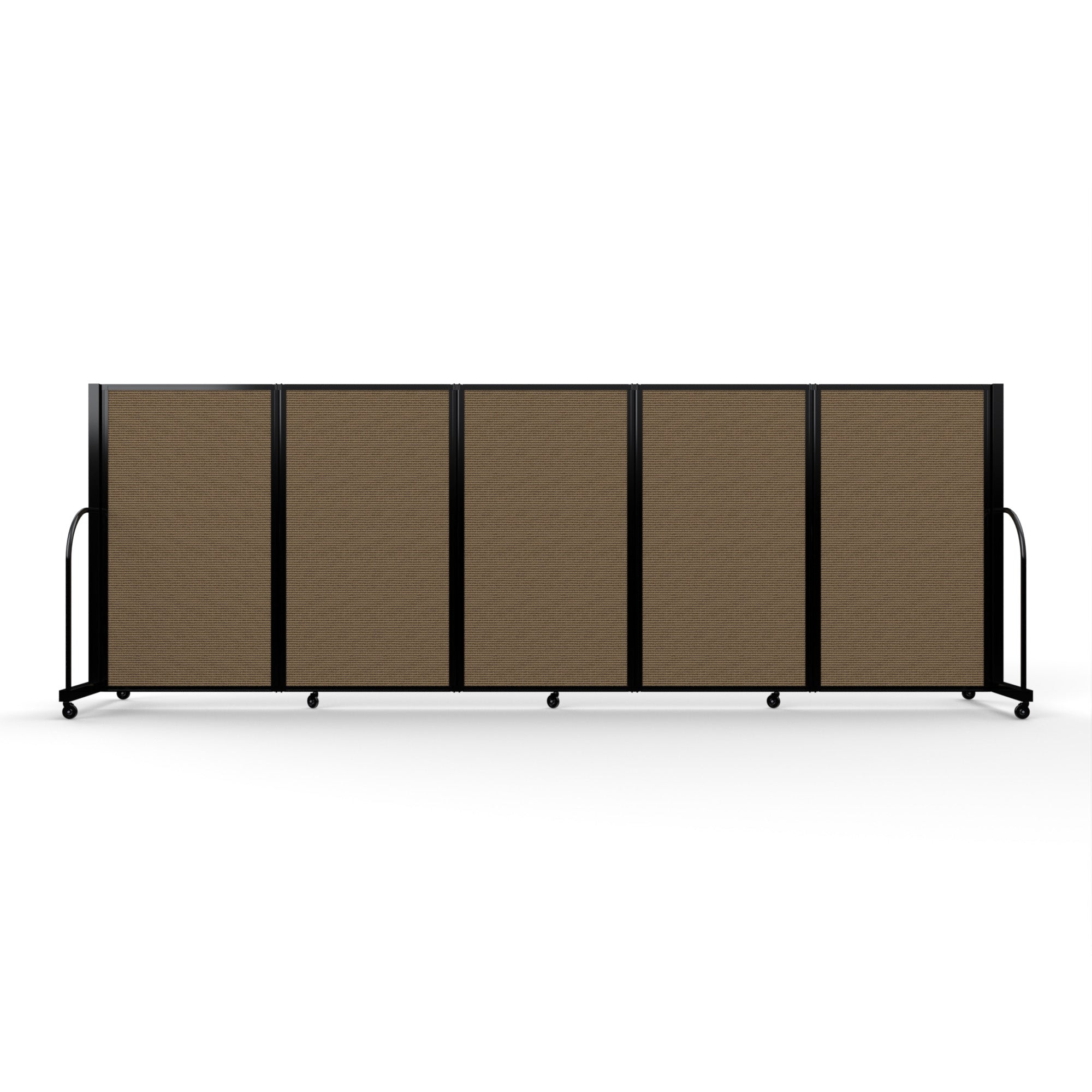 Screenflex Full Motion Divider, 5' x 14'1", Black Frame, Walnut