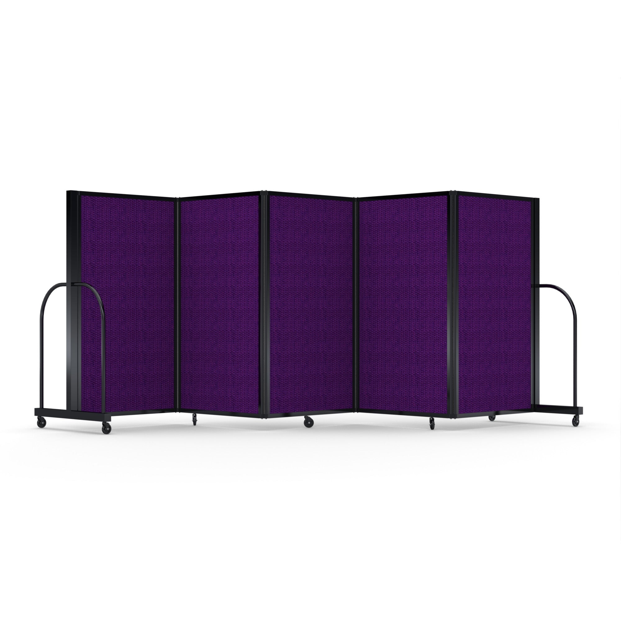 Screenflex Full Motion Divider, 5' x 14'1", Black Frame, Purple