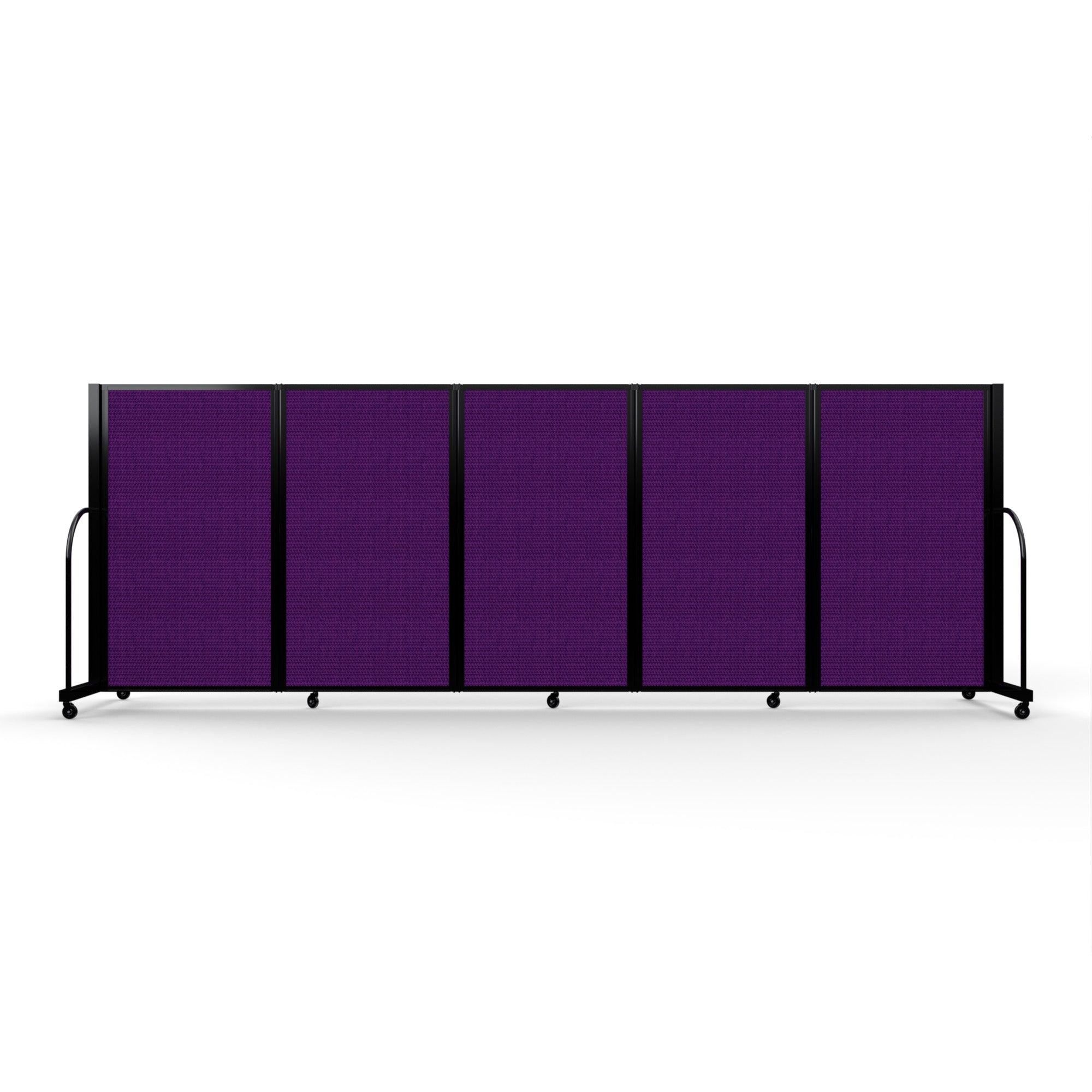 Screenflex Full Motion Divider, 5' x 14'1", Black Frame, Purple