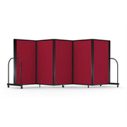 Screenflex Full Motion Divider, 5' x 14'1", Black Frame, Primary Red