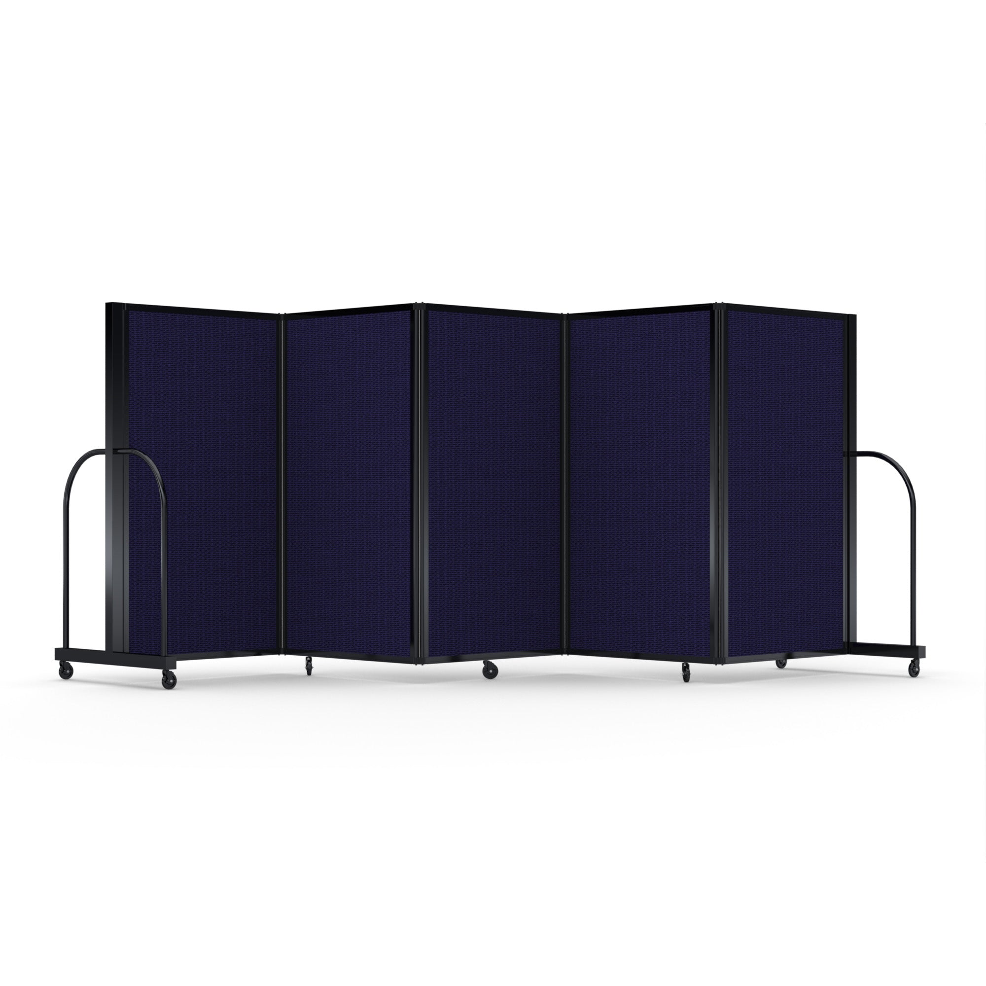 Screenflex Full Motion Divider, 5' x 14'1", Black Frame, Navy