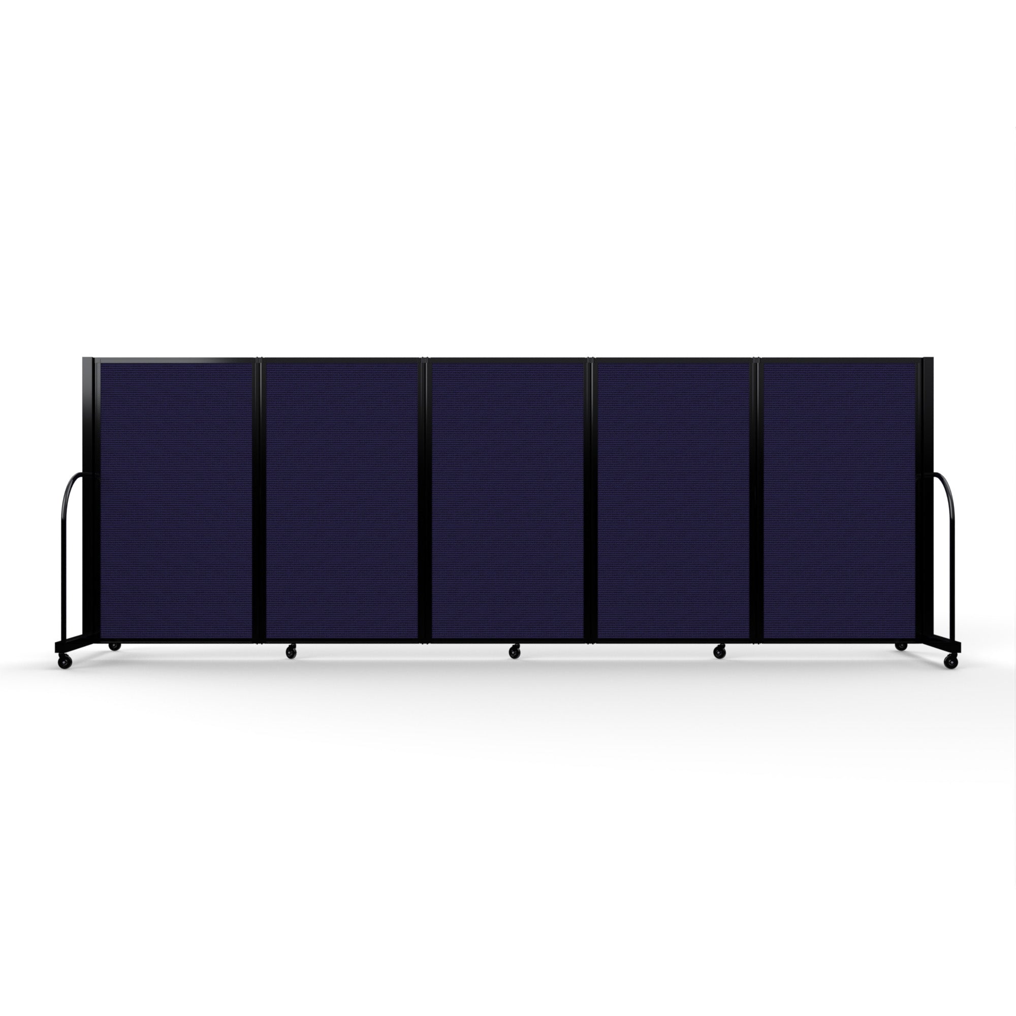 Screenflex Full Motion Divider, 5' x 14'1", Black Frame, Navy
