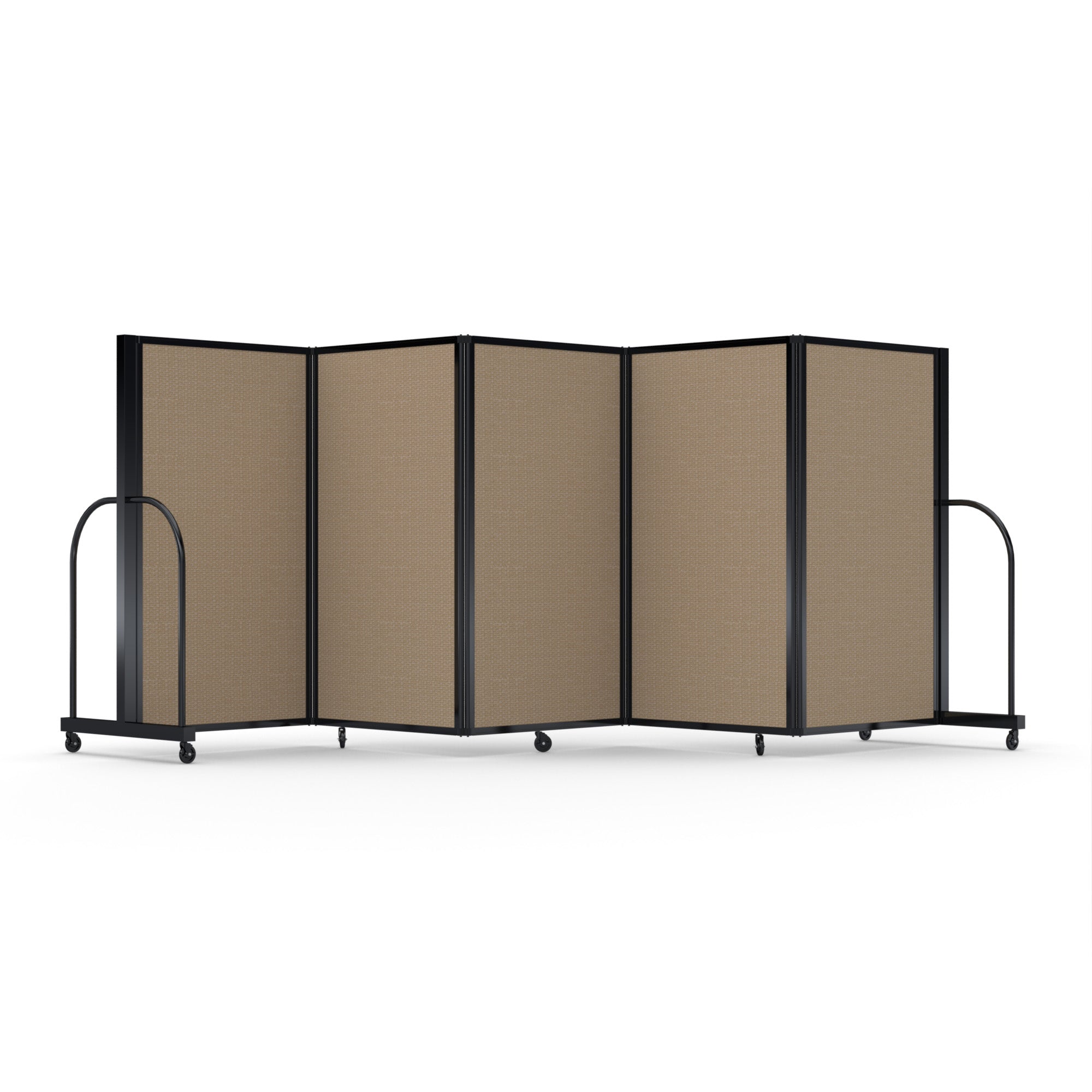 Screenflex Full Motion Divider, 5' x 14'1", Black Frame, Desert